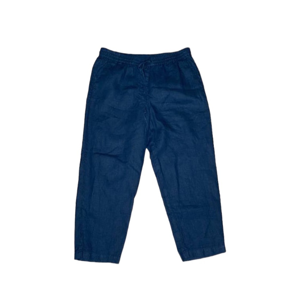 ✨Talbots size 10 Blue Indigo Wide Linen Crop pants✨